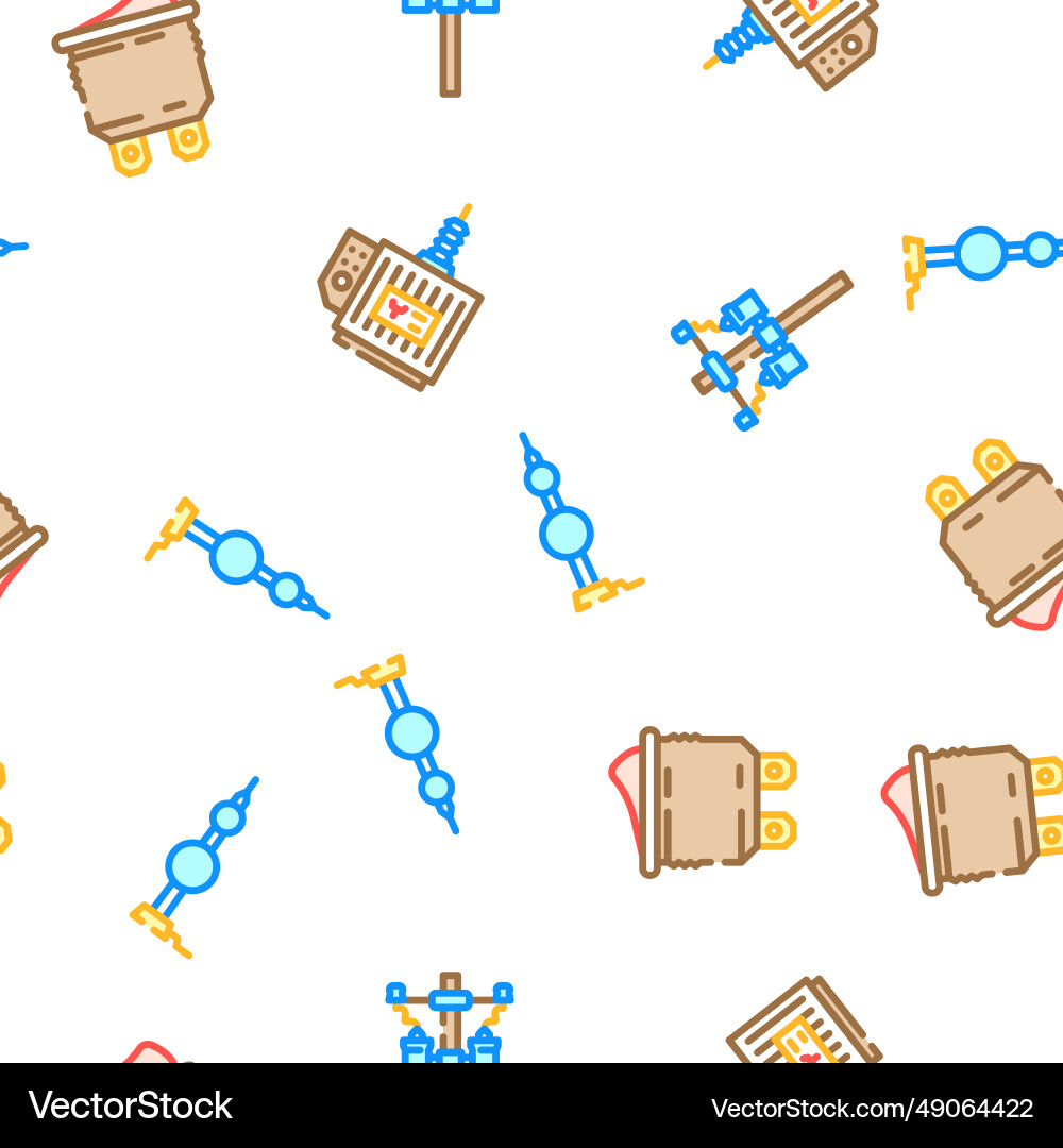 Engineer worker industry seamless pattern Vector Image