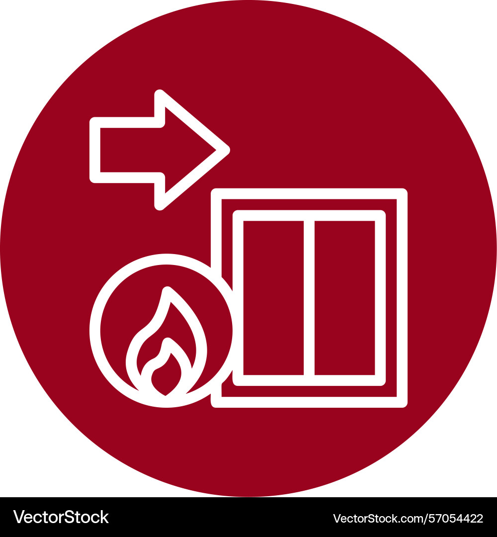 Factory exit line circle style icon design Vector Image
