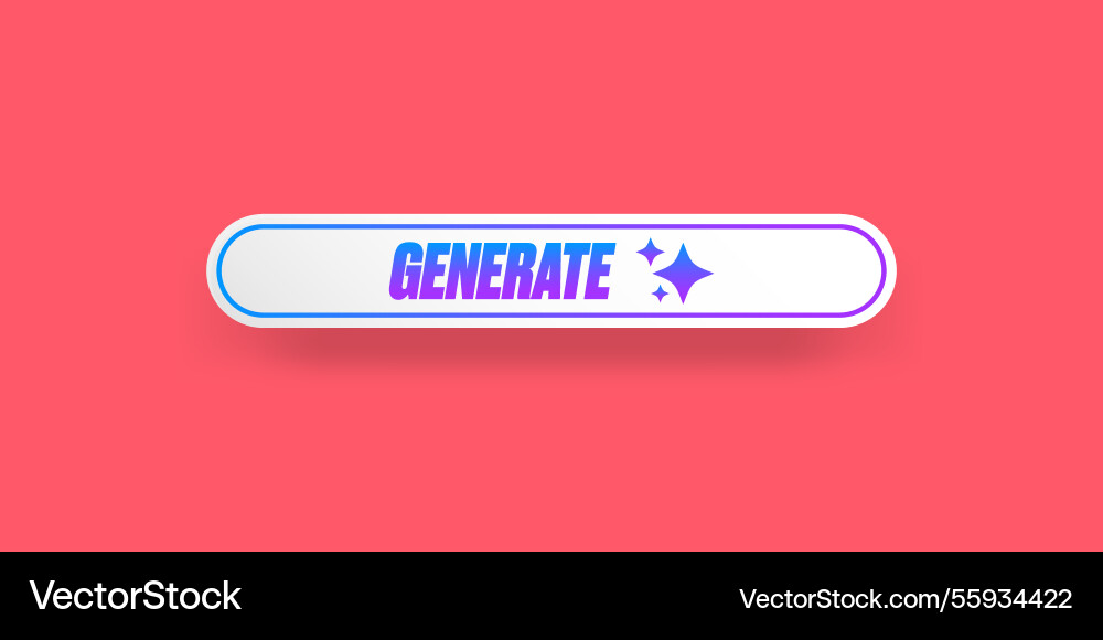 Generate button clean white ui element Generate button clean white ui element vector image