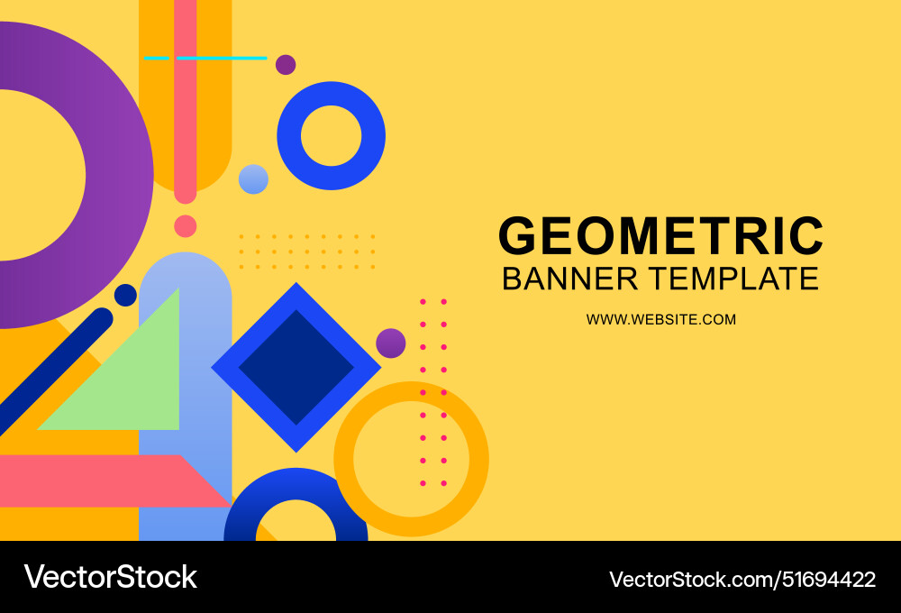 Gradient geometric pattern horizontal banner Vector Image