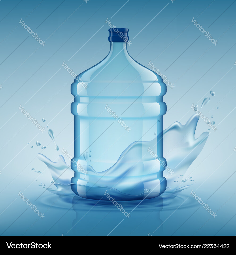 Große Flasche mit sauberem Kunststoffbehälter Große Flasche mit sauberem Kunststoffbehälter vektorbild