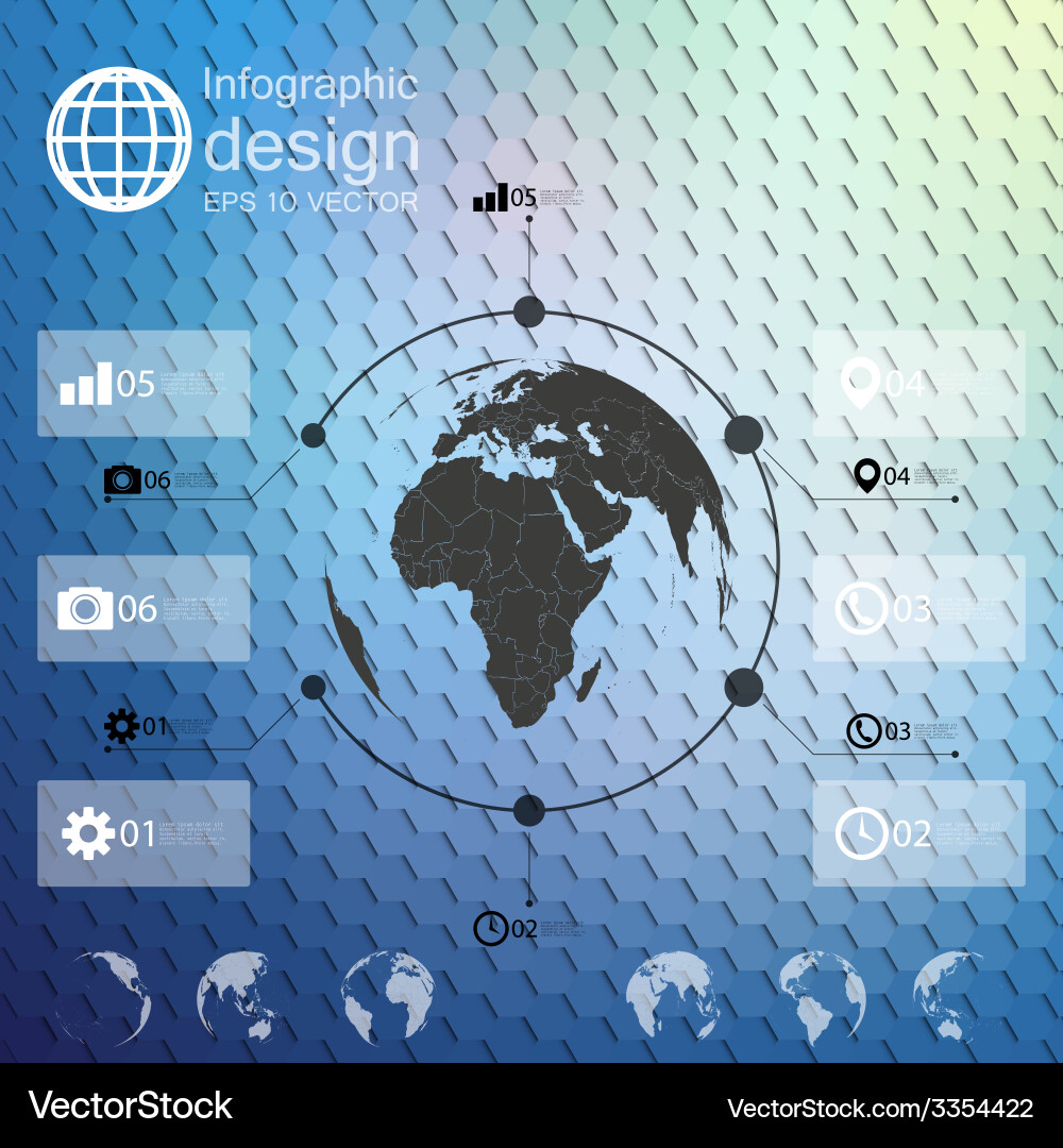 Infographic template for business design hexagonal Vector Image