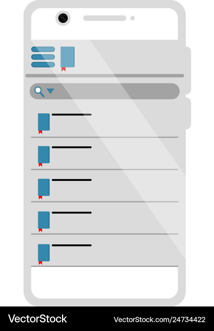 Isolated library mobile app Vector Image