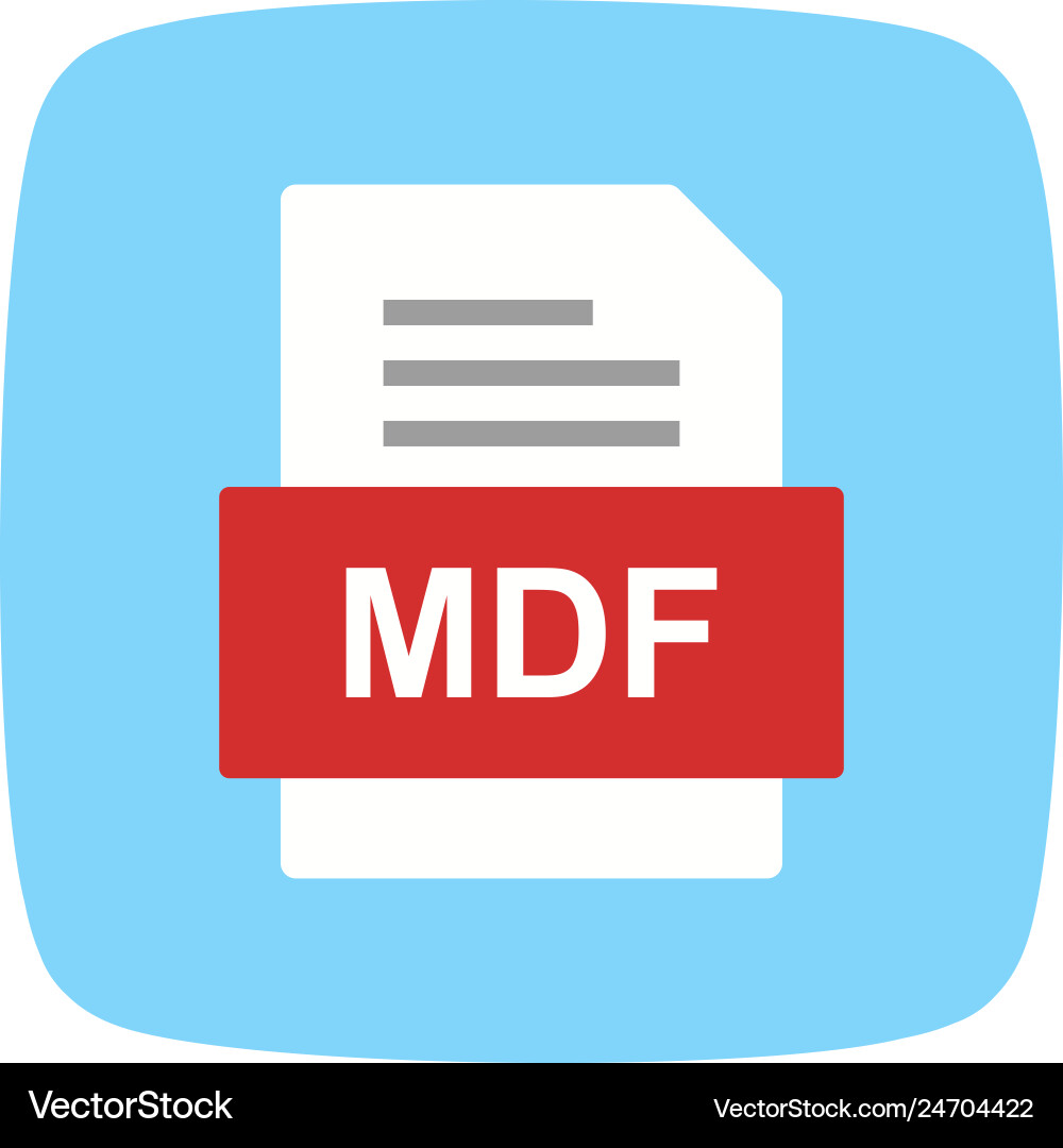 Mdf file document icon Vector Image