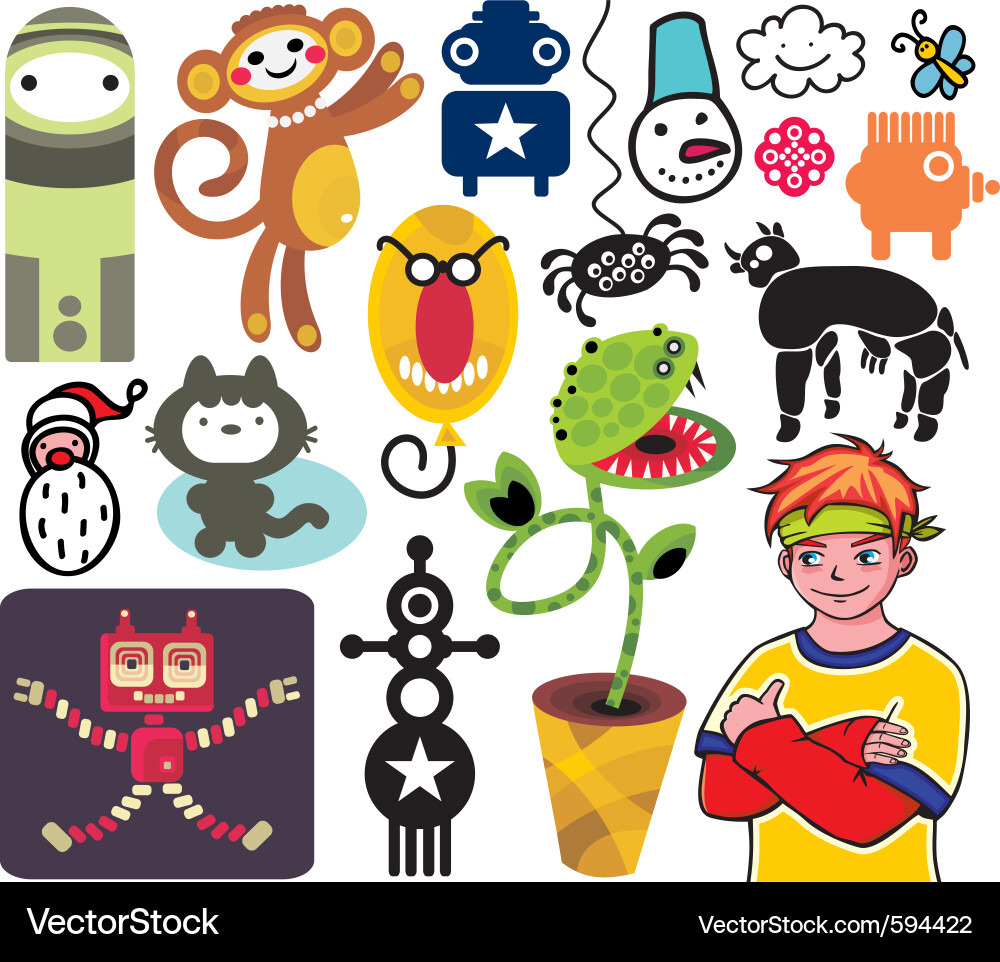 Misc cartoons Vector Image