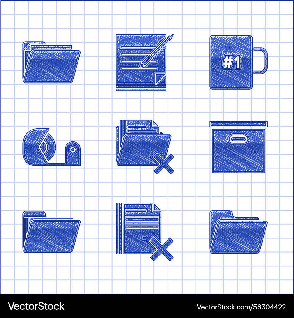 Set delete folder file document carton Set delete folder file document carton Vector Image