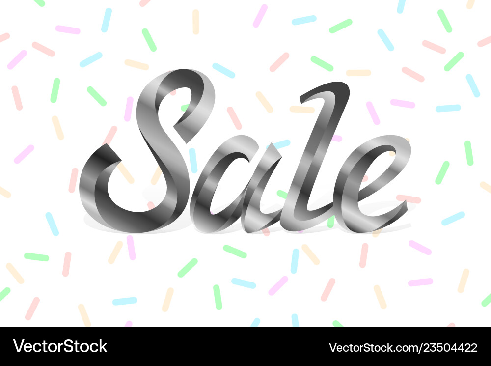 Silver metal lettering sale price offer deal Silver metal lettering sale price offer deal vector image
