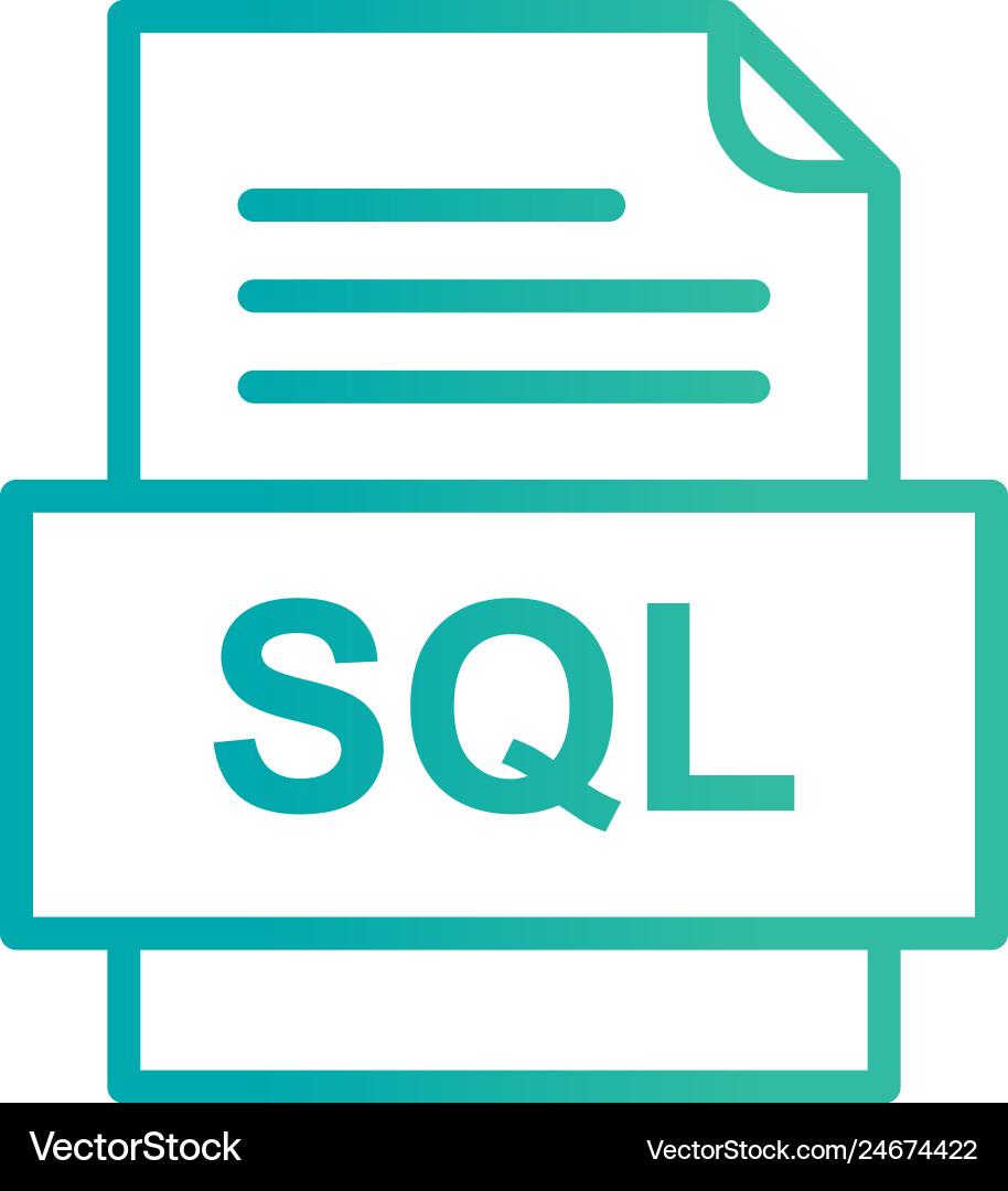 Sql file document icon vector image