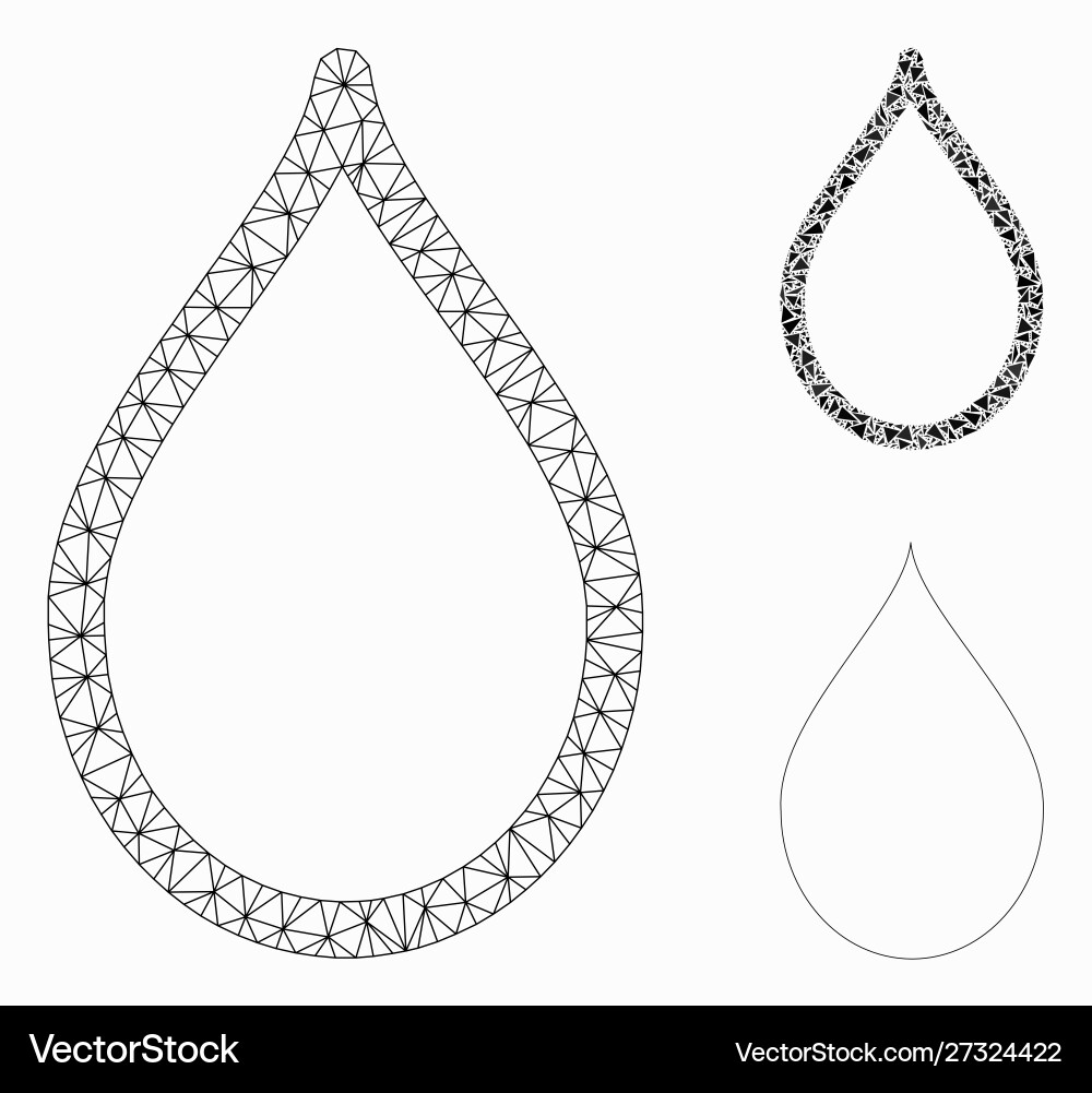 Water drop mesh network model and triangle Water drop mesh network model and triangle vector image