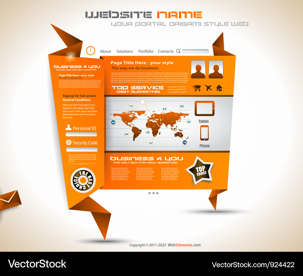 Website layout Vector Image