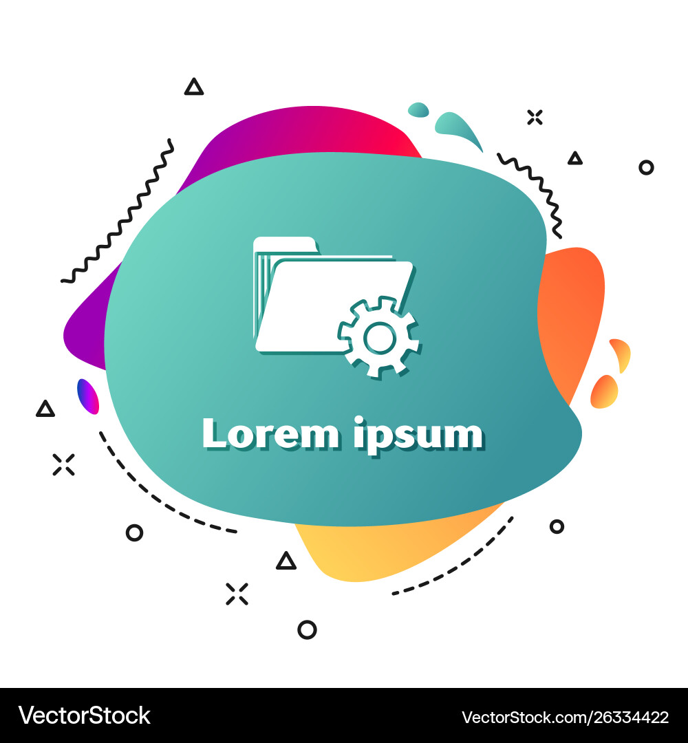White folder settings with gears icon isolated White folder settings with gears icon isolated vector image