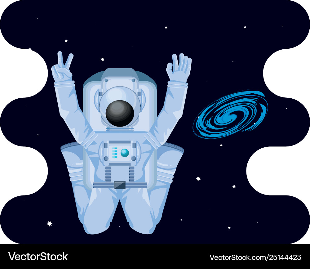 Astronaut character in space scene Astronaut character in space scene vector image