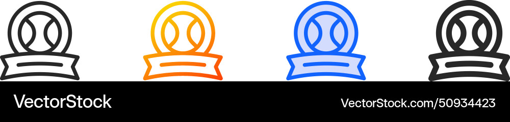 Baseball iconthin linear gradient blue stroke Vector Image