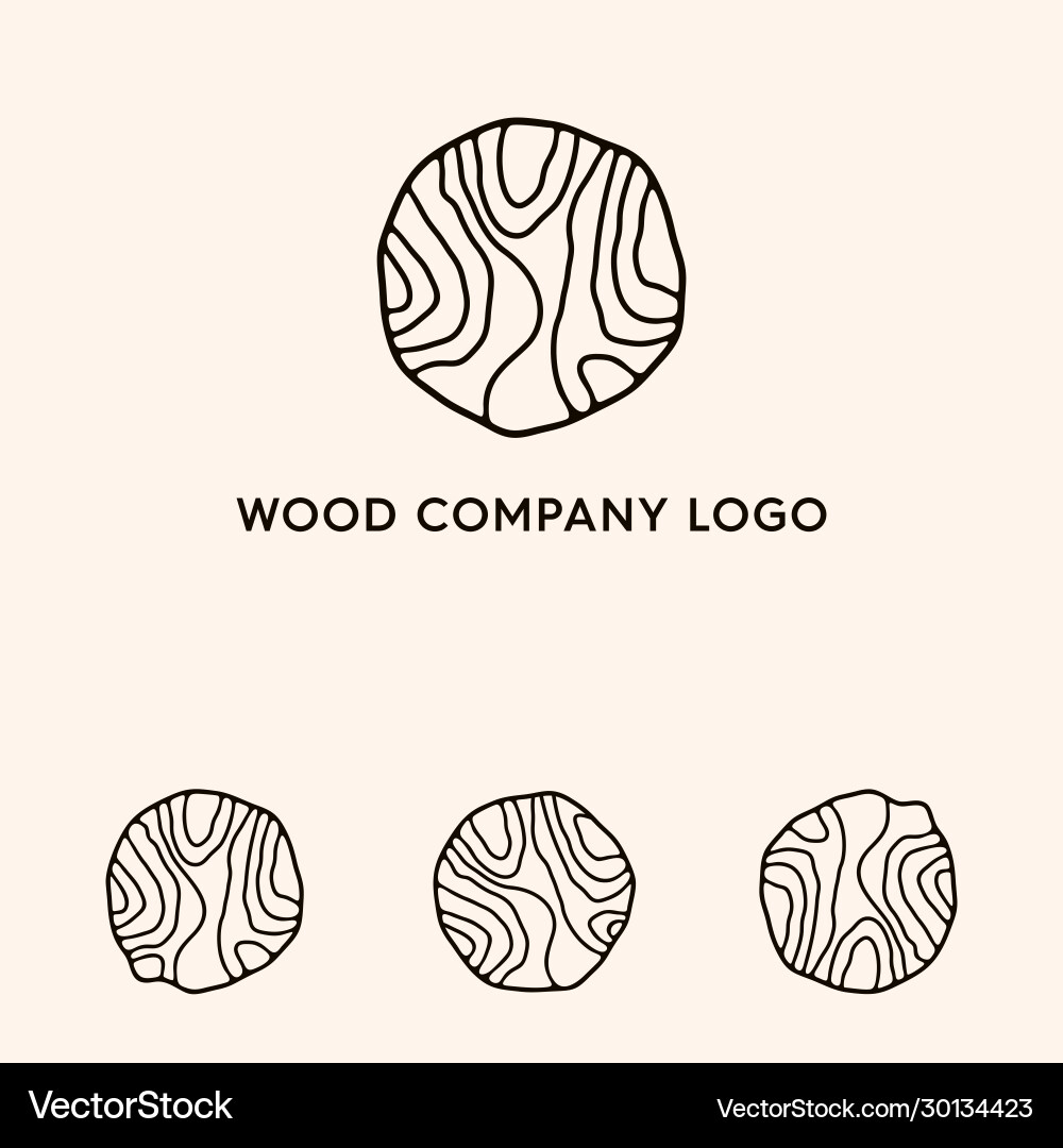 Circle wood pattern with variant style shape Circle wood pattern with variant style shape Vector Image