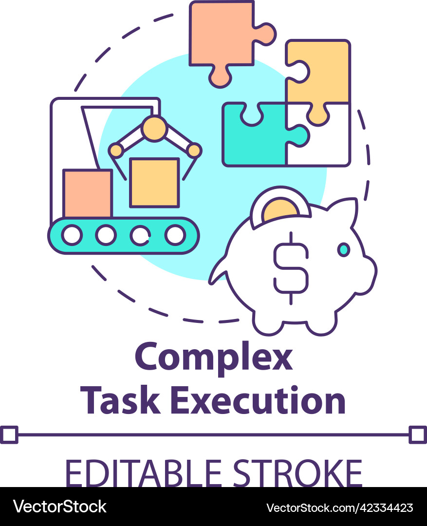 Complex task execution concept icon Complex task execution concept icon vector image