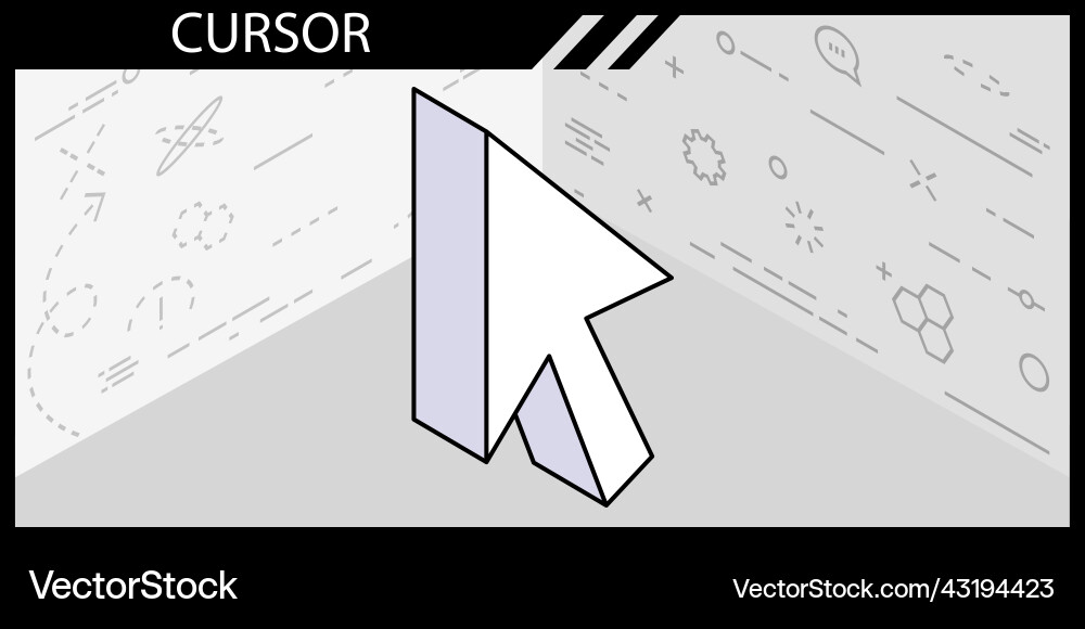 Cursor isometric design icon web 3d colorful Cursor isometric design icon web 3d colorful vector image