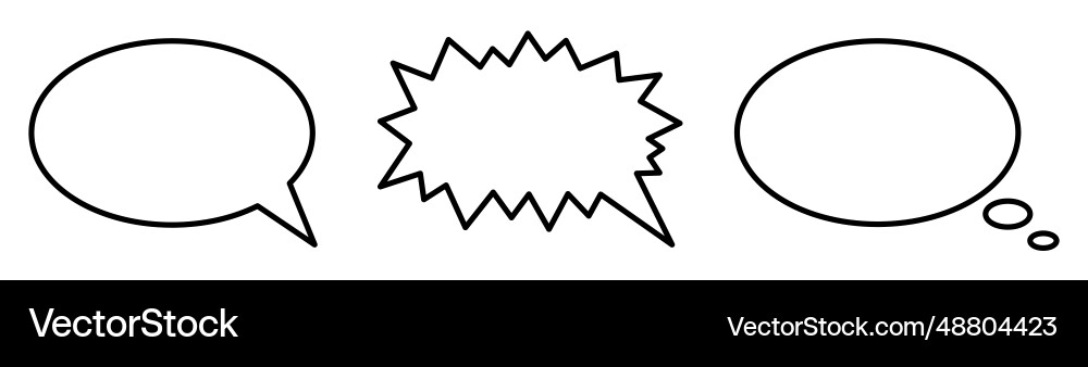 Dialogue comics spaces for text input Dialogue comics spaces for text input vector image
