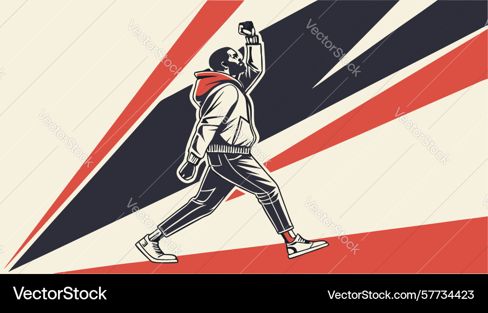 Dynamic sprinter in action athletic performance vector image