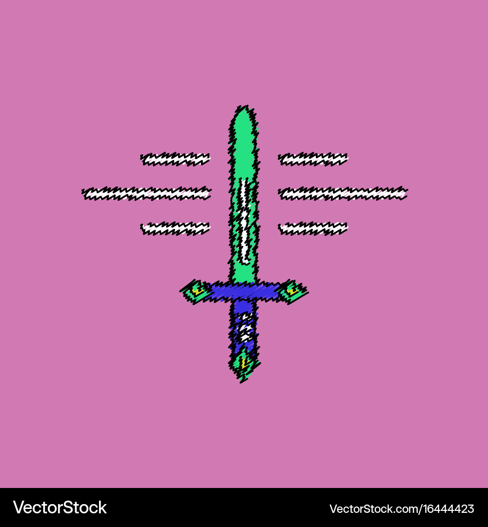 Flat shading style icon ancient weapon sword vector image
