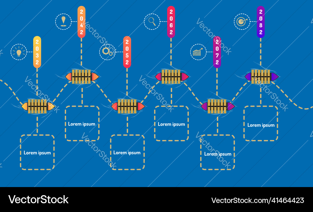 Flight roadmap timeline elements with markpoint Flight roadmap timeline elements with markpoint Vector Image