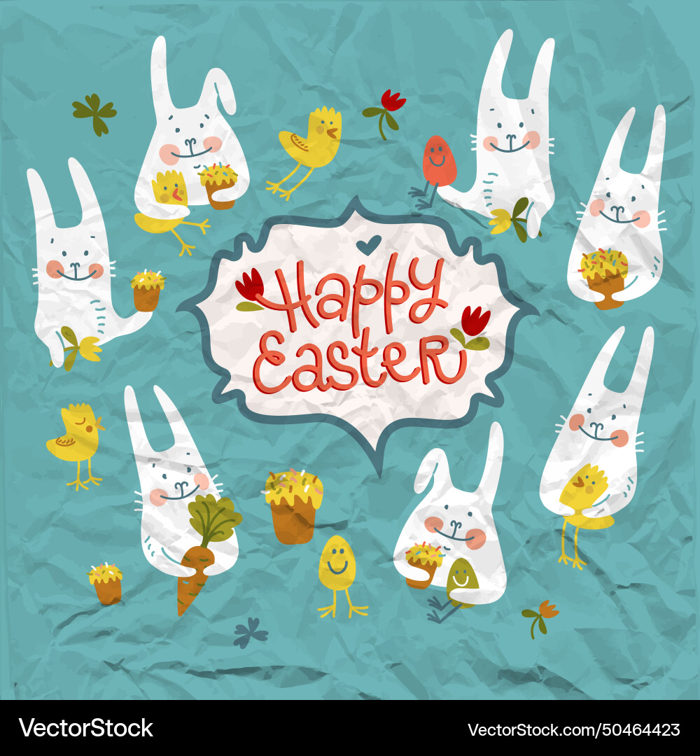 Happy easter background vector image