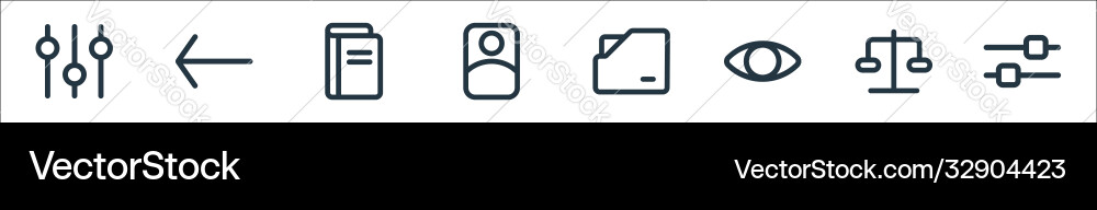 Interface line icons linear set quality Interface line icons linear set quality vector image