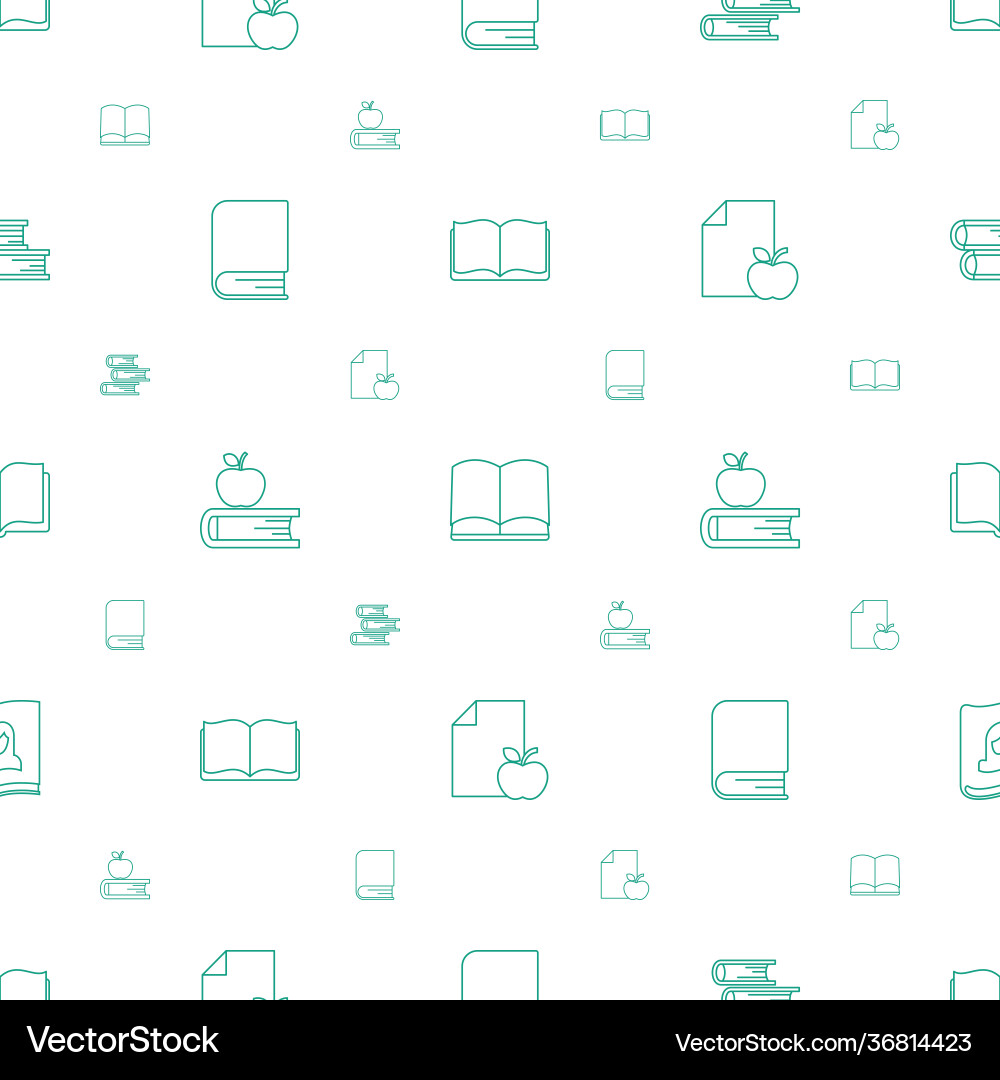 Library icons pattern seamless white background vector image