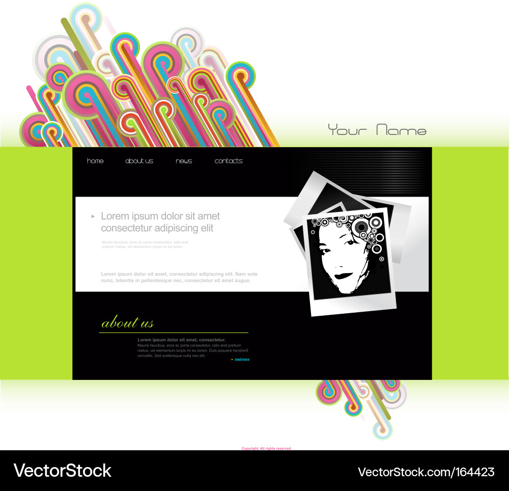 Modern Website Template Vector Image