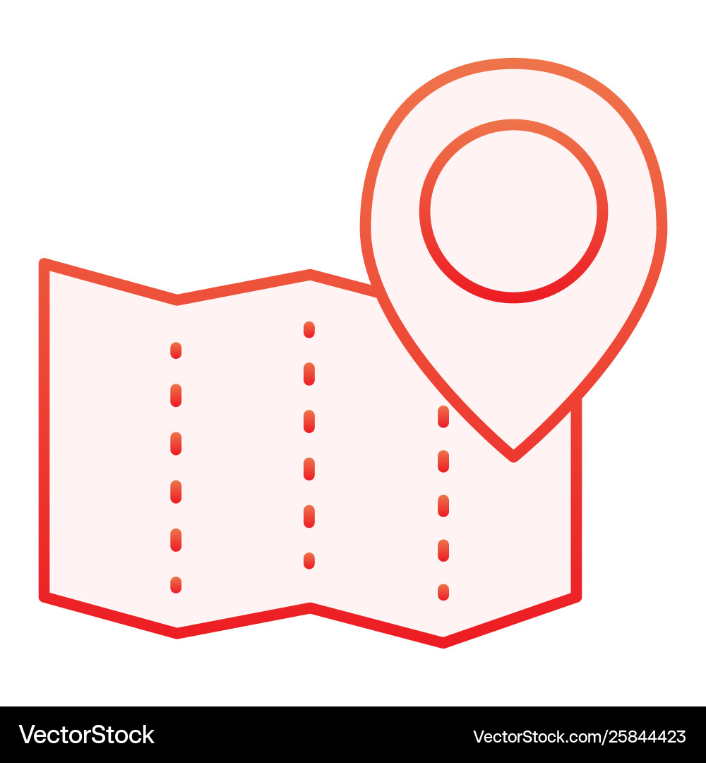 Paper map with pin flat icon location red icons Paper map with pin flat icon location red icons Vector Image