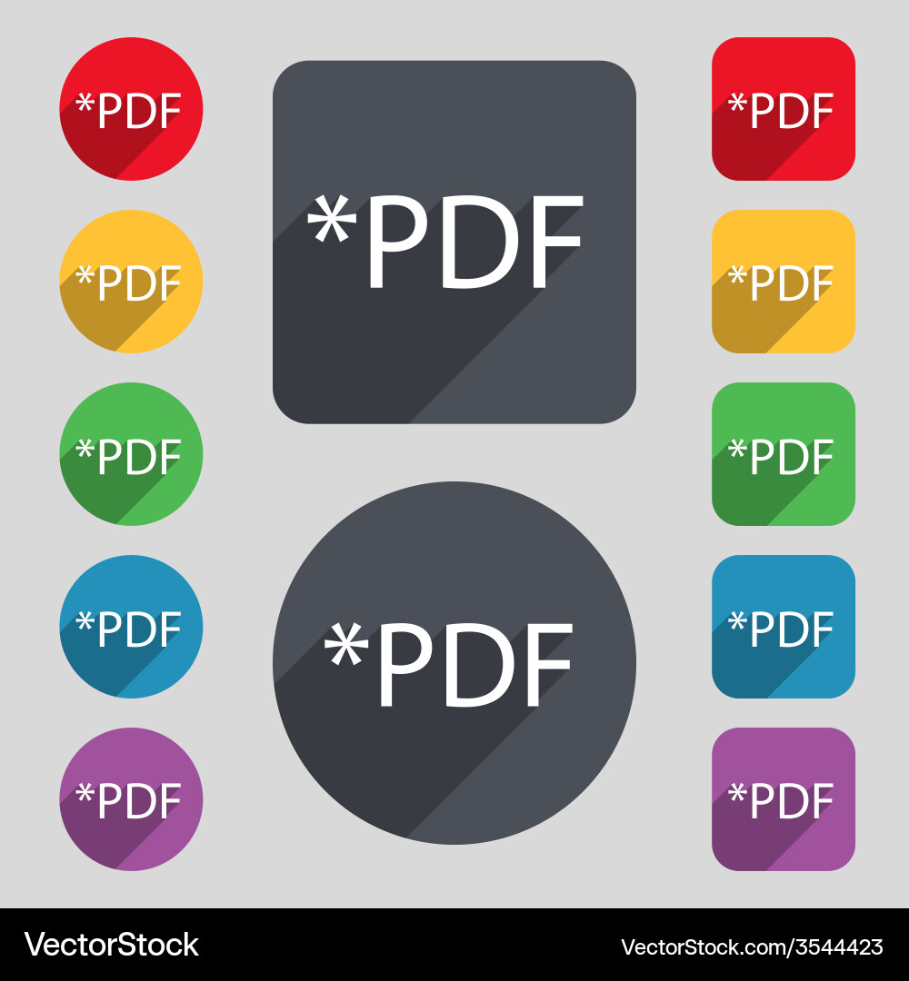 Pdf file document icon download button Vector Image