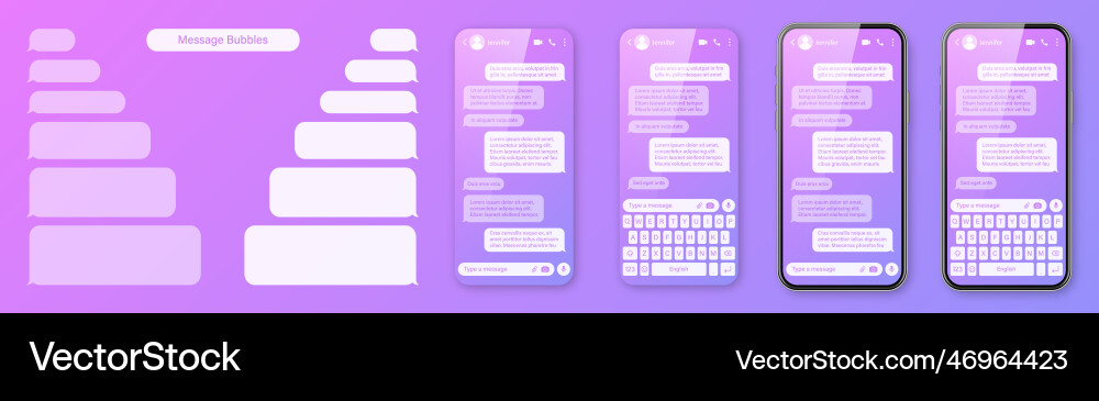 Realistic smartphone with messaging app Realistic smartphone with messaging app vector image