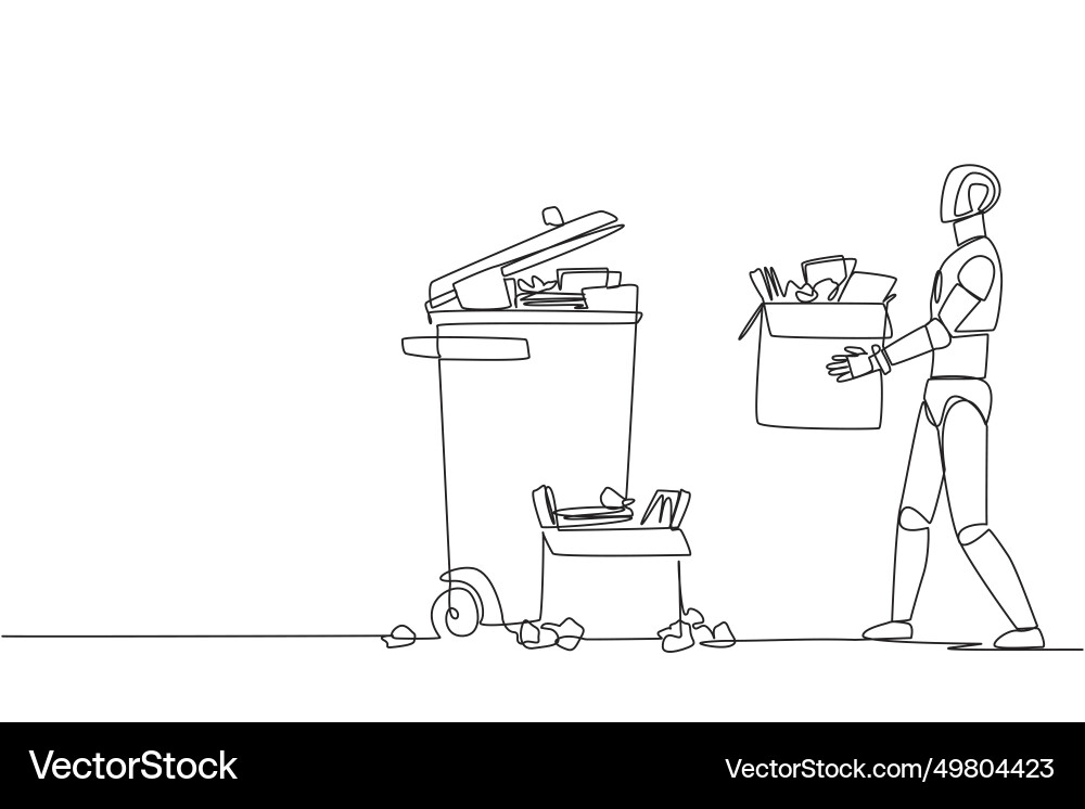 Robot Sorting Waste vector image
