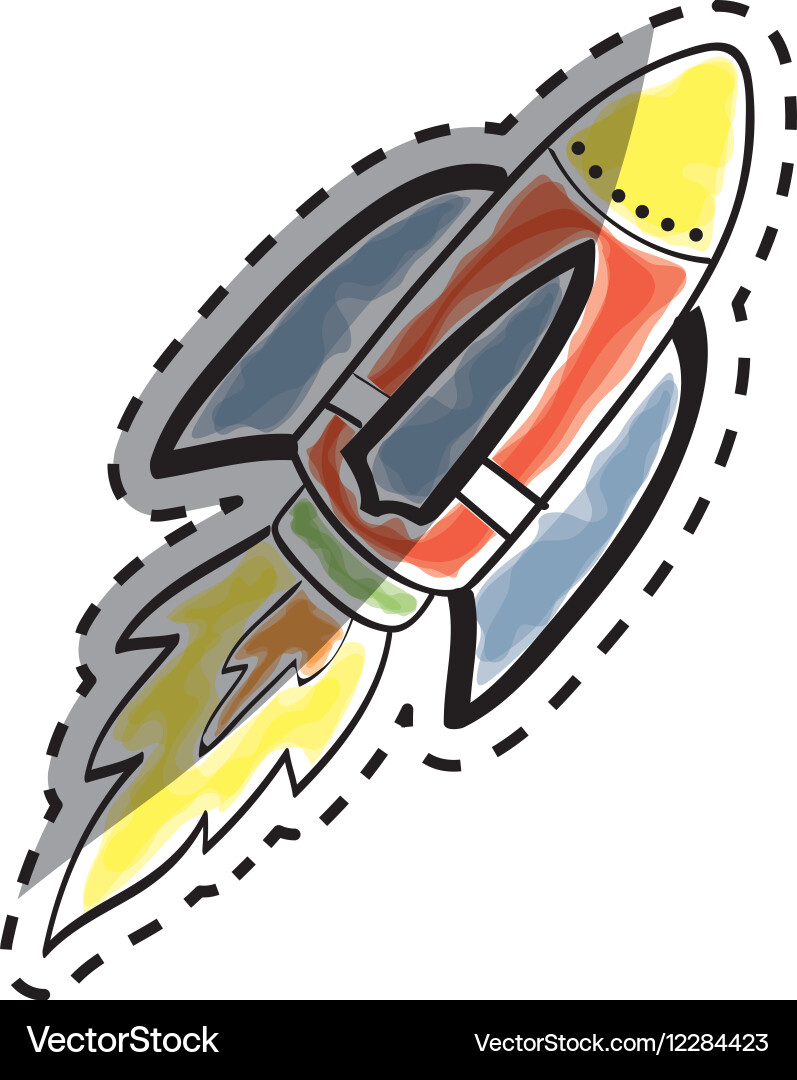 Rocket spaceship draw vector image