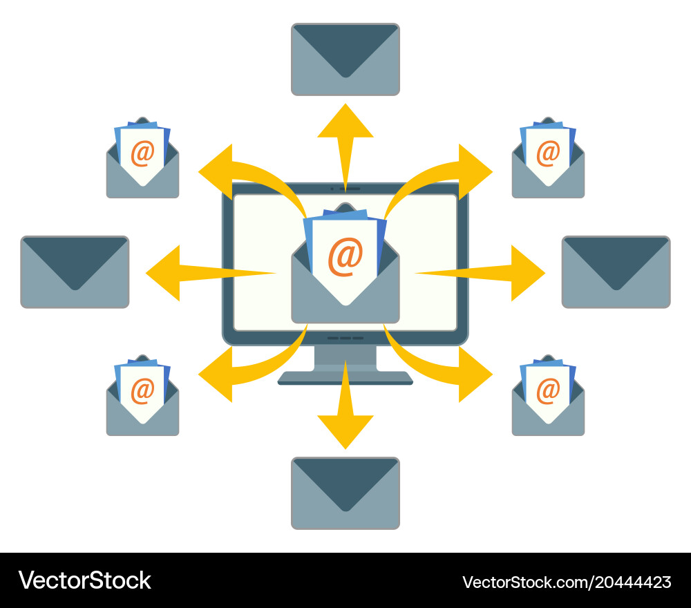 Sending email messages with purpose of enhancing vector image