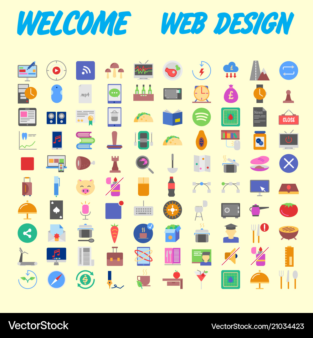 Set line icons in flat design with elements vector image