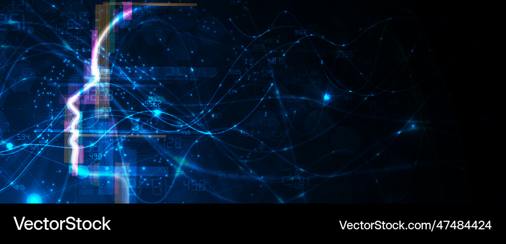 Abstract artificial intelligence cloud computing Abstract artificial intelligence cloud computing vector image