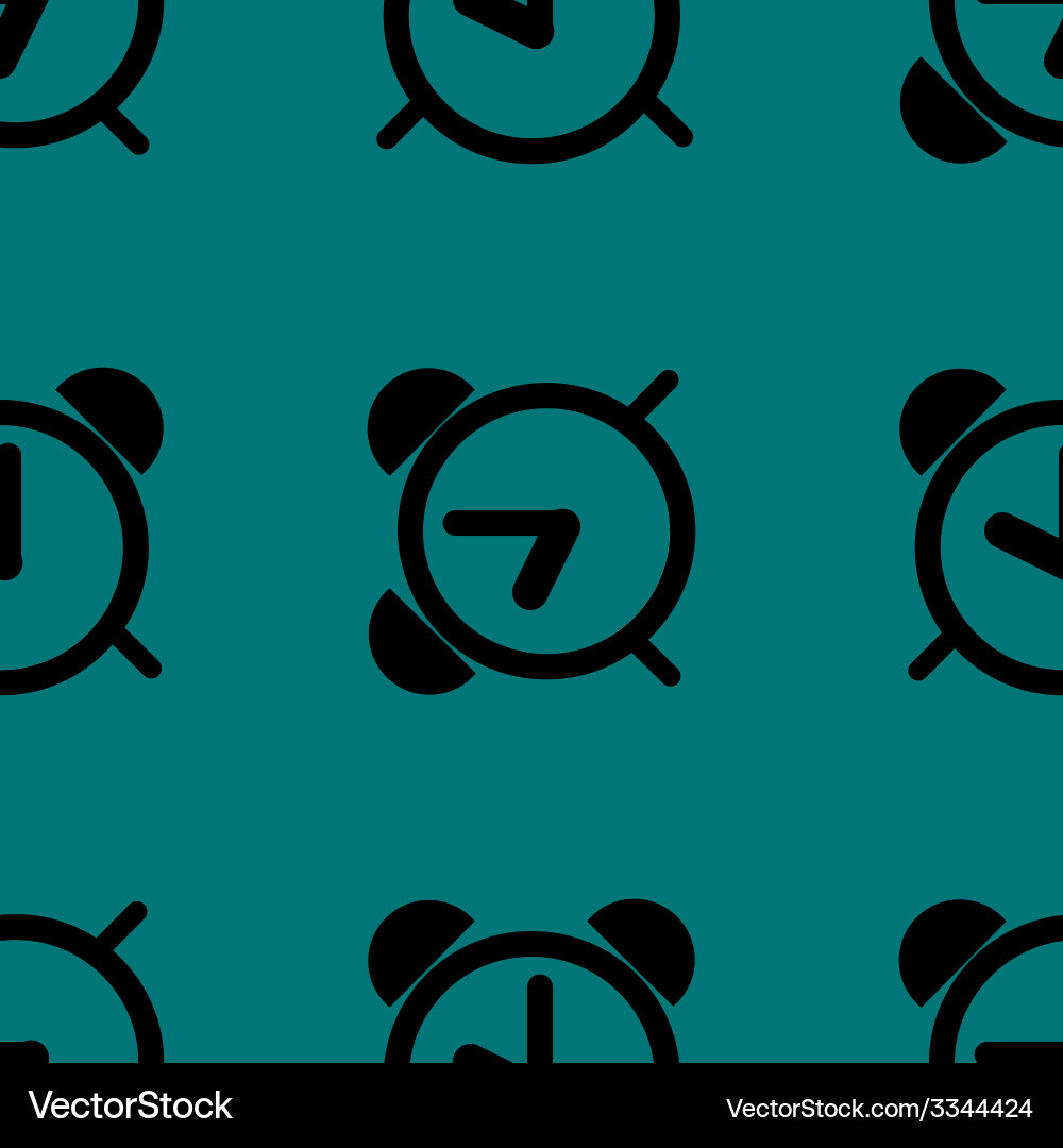Alarm clock web icon flat design seamless pattern Vector Image