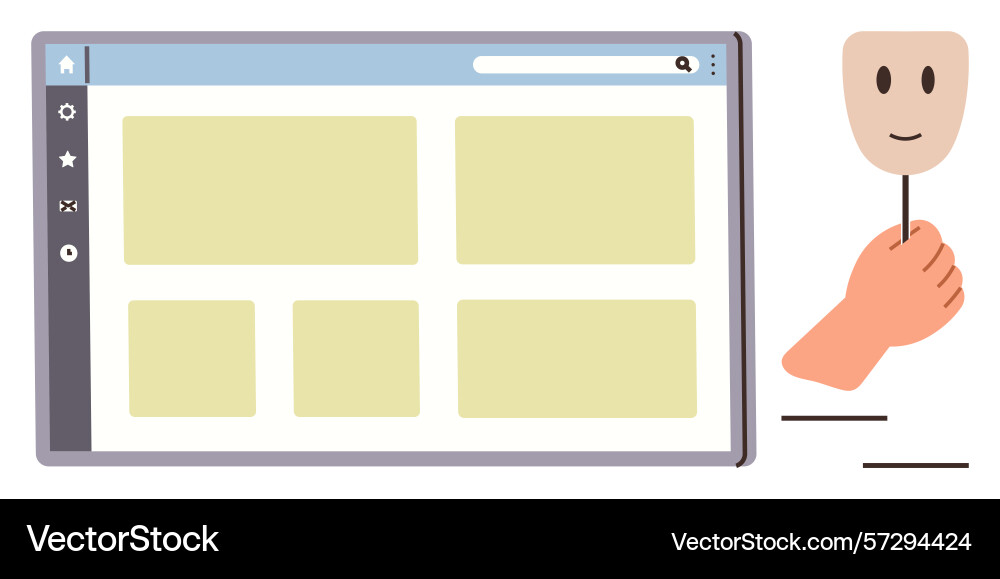 Anonymous user interaction concept with web Anonymous user interaction concept with web vector image