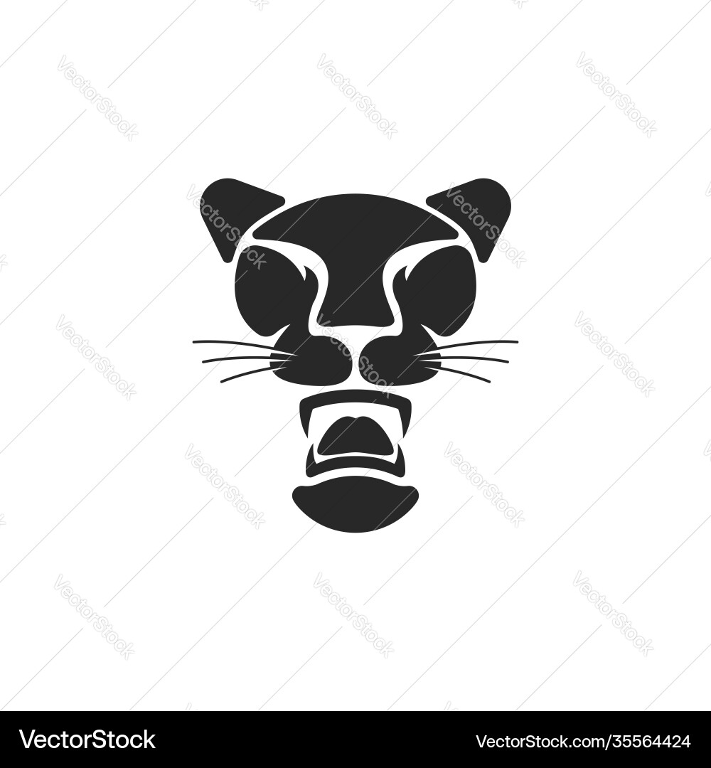 Black panther logo big cat head with open mouth Black panther logo big cat head with open mouth vector image