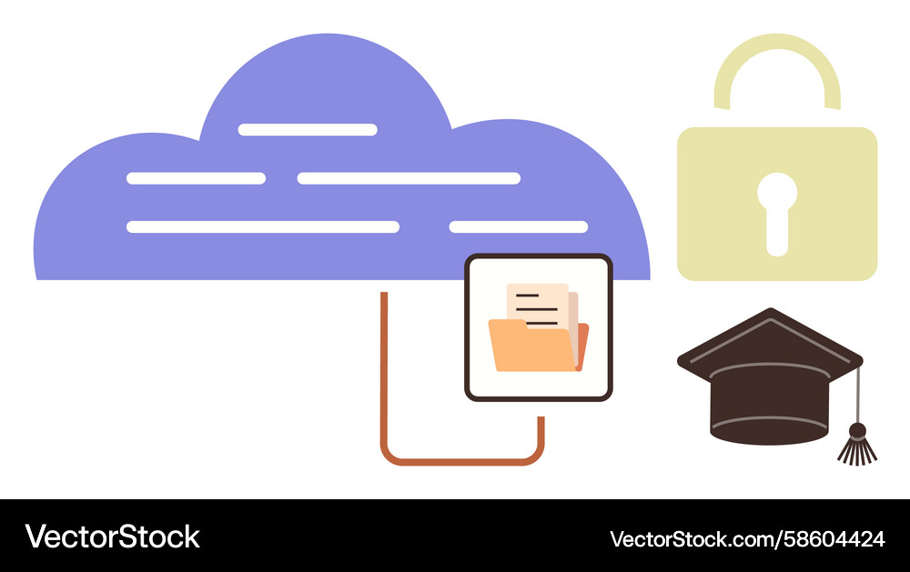 Cloud Data & File Sharing Vector Image