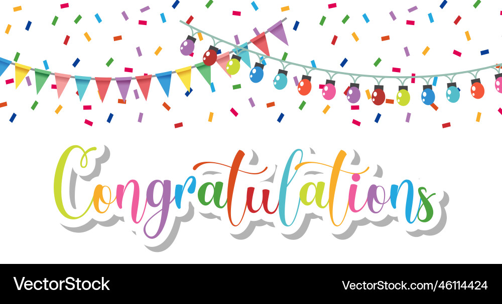 Congratulations text graphics for celebrating Vector Image