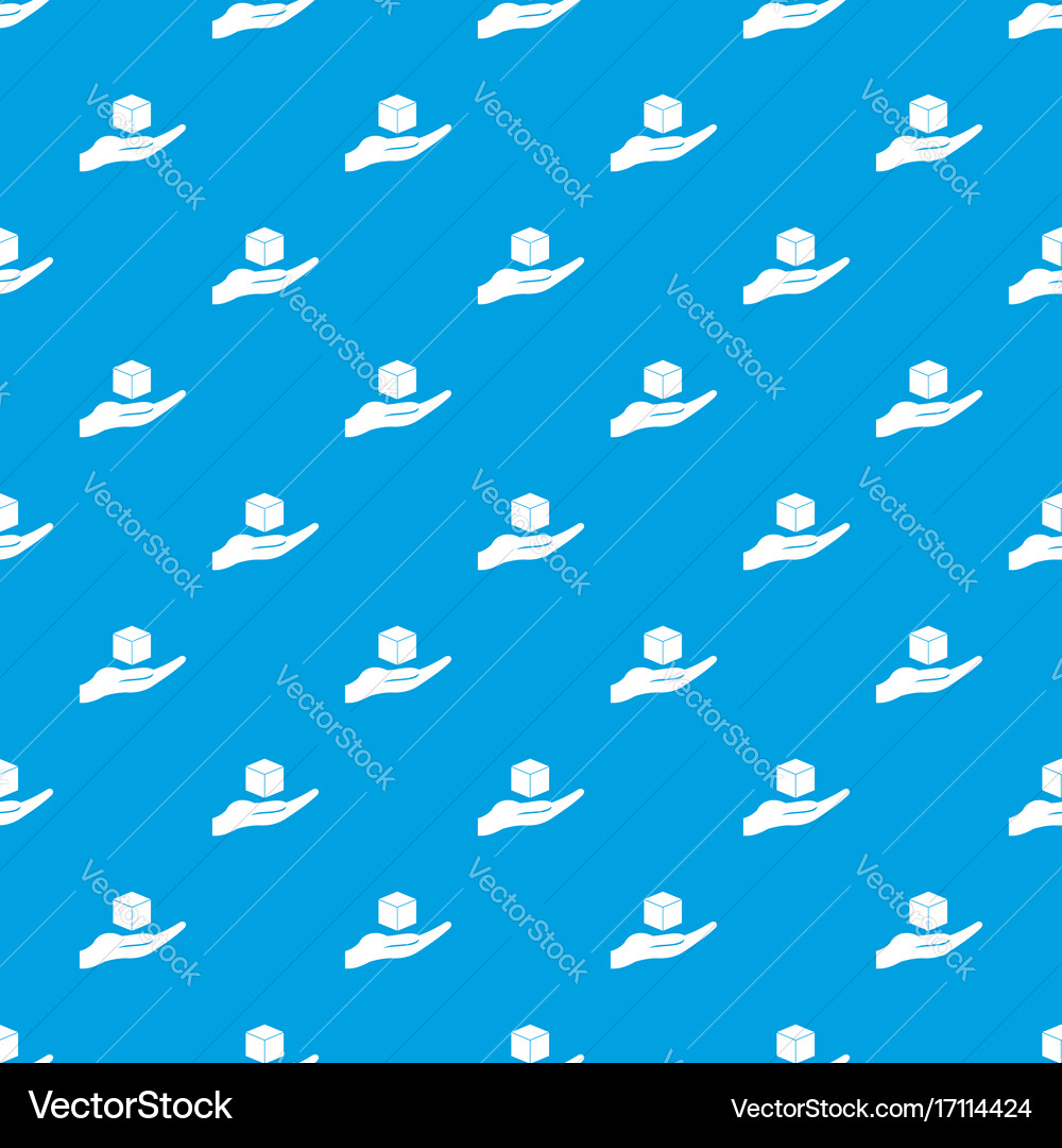 Cube 3d model pattern seamless blue Vector Image