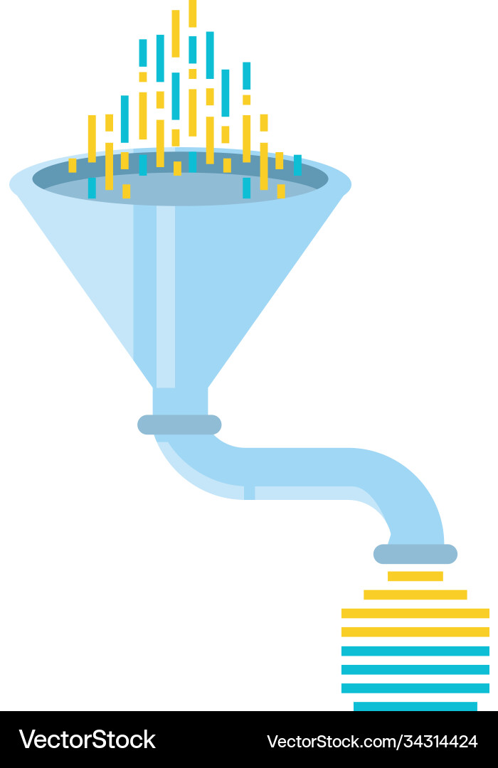 Data Analysis Funnel Process vector image