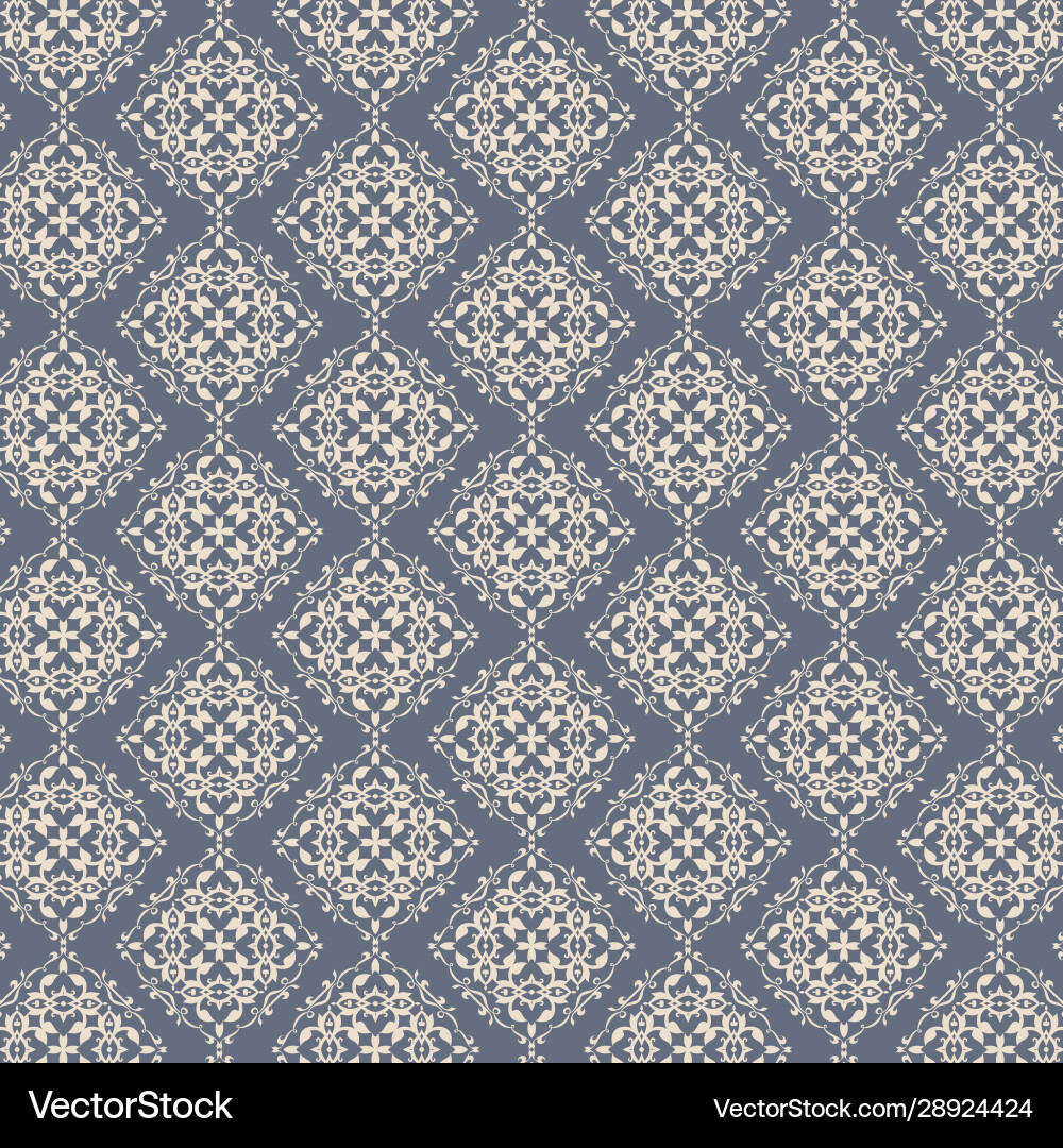 Decorative damask style pattern background vector image