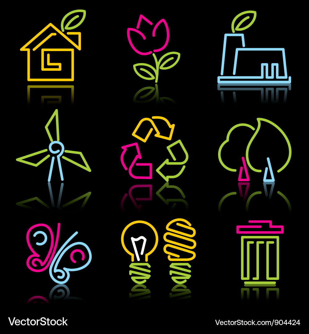 Eco Line Icons - Natur & Nachhaltigkeit Vektorbild