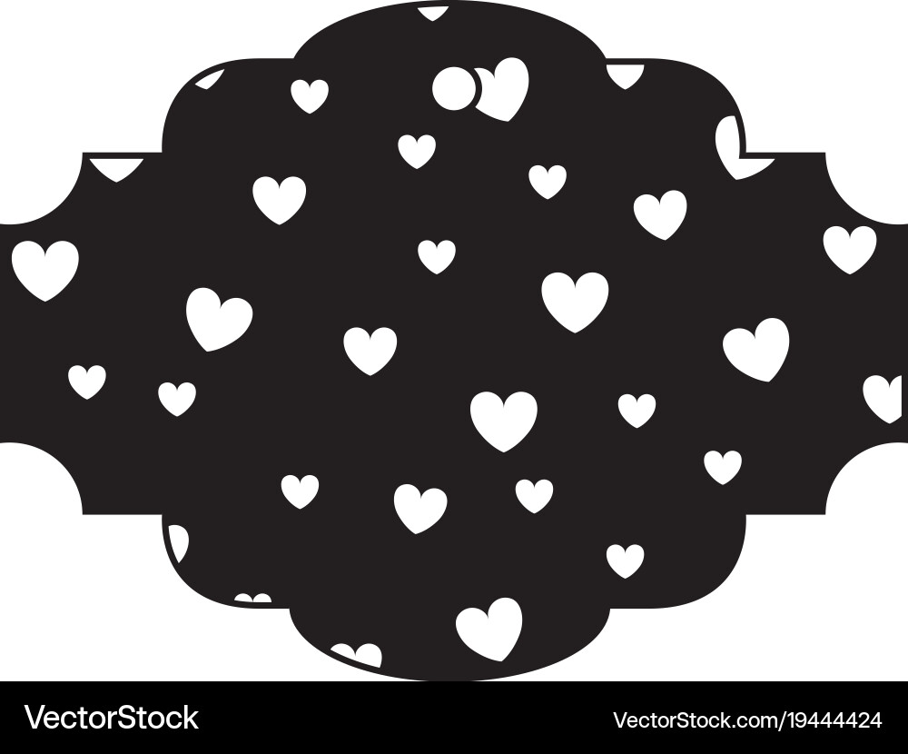 Elegant frame with hearts pattern background Vector Image