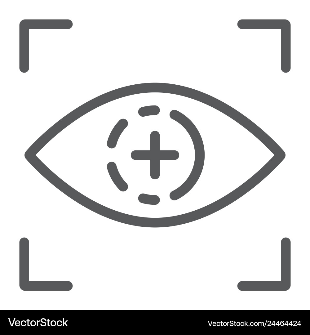 Eye scan line icon access and identification Eye scan line icon access and identification vector image