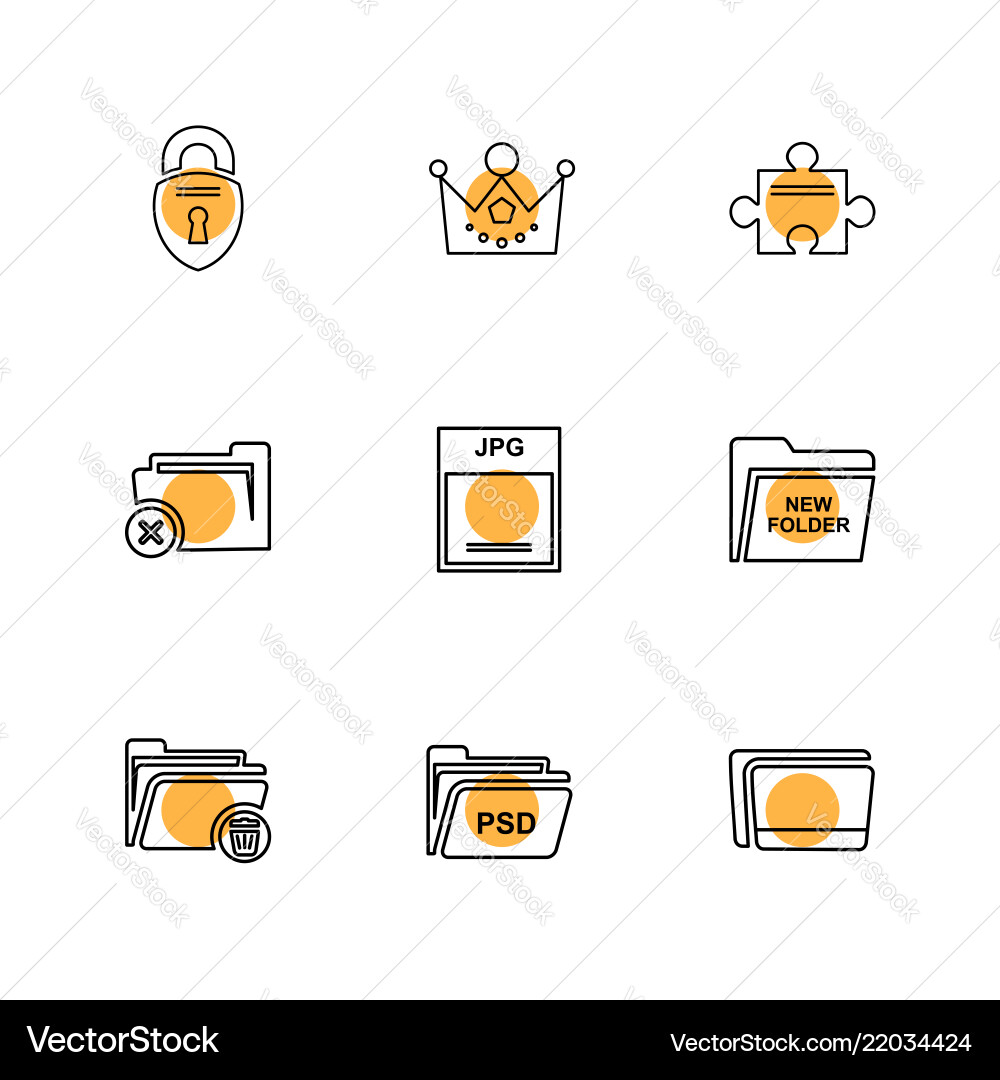 Folder files directory search code eps icons vector image
