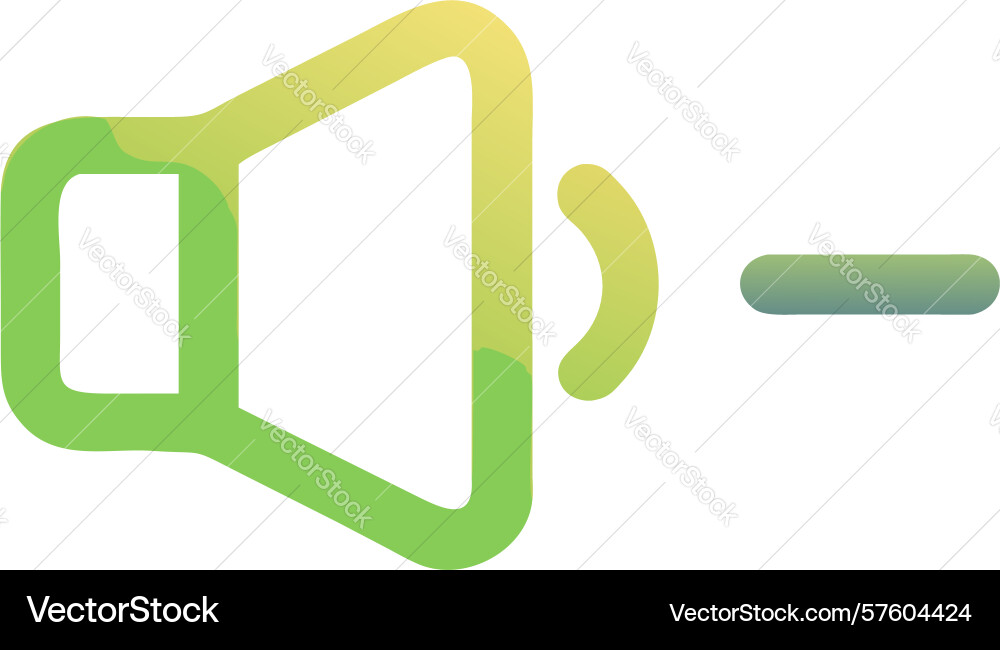 Gradient volume down and audio reduction speaker vector image