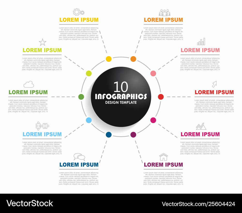 Infographic Template - Circular Charts Vector Image